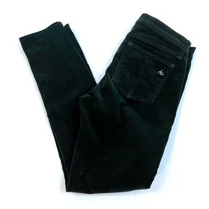 Rag & Bone Green Velvet Corduroy Skinny Jeans 26